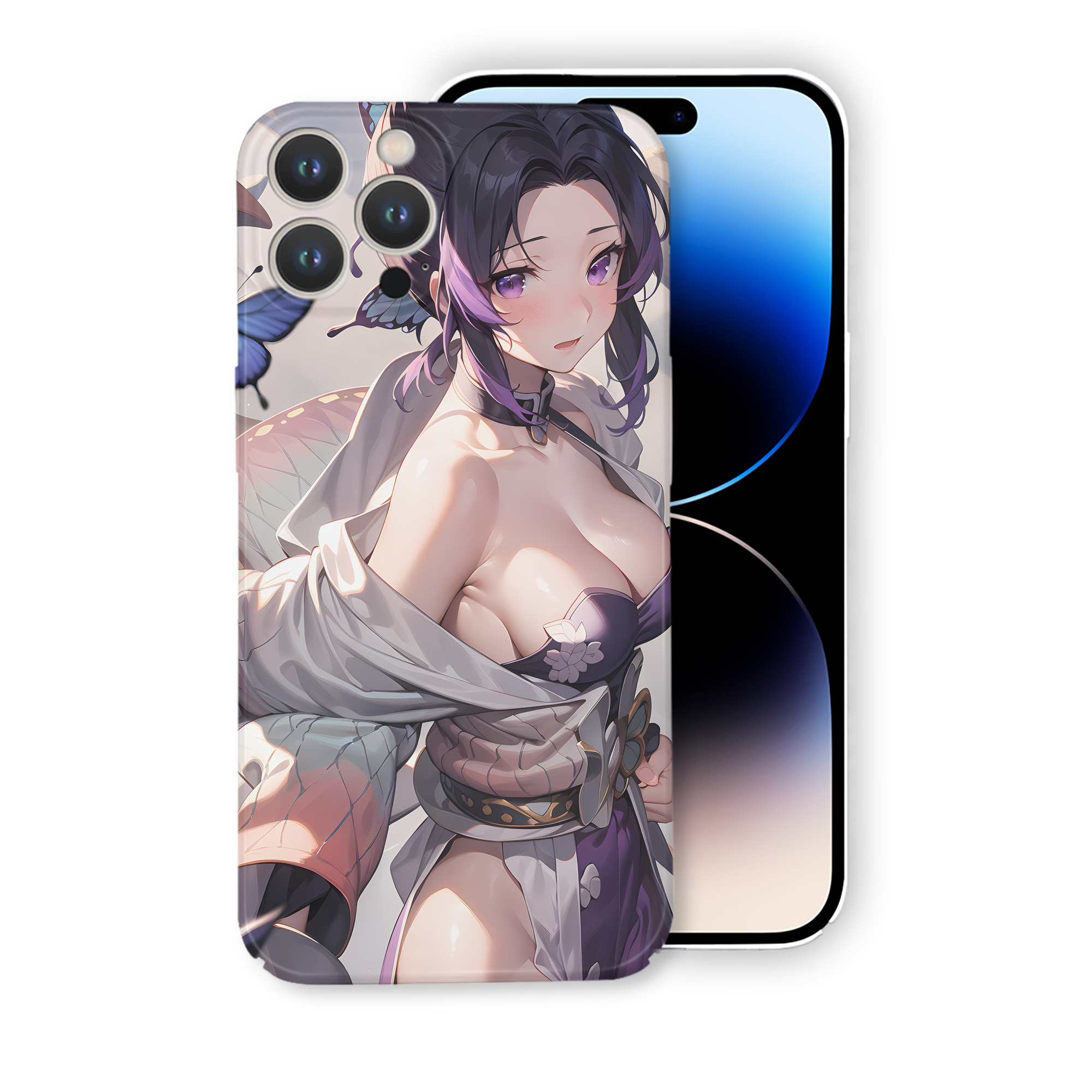 （画像用） 鬼滅の刃（きめつのやいば）蟲柱-胡蝶 しのぶ／こちょう しのぶ Kochou Shinobu 【iPhone 14シリーズ対応】ハードケース